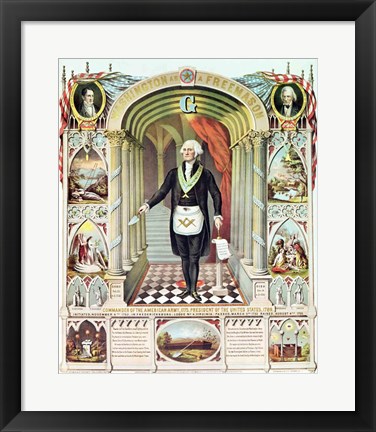 Framed George Washington as a Freemason Print