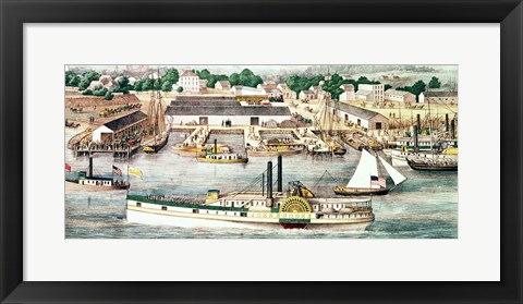 Framed Bird&#39;s Eye View of Sixth Street Wharf Print