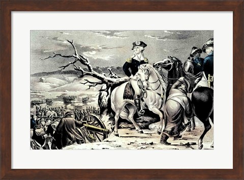 Framed George Washington crossing the Delaware Print