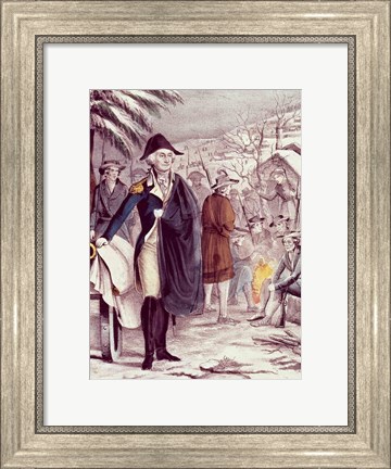 Framed George Washington at Valley Forge Print