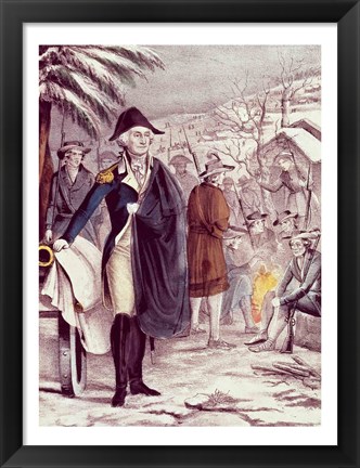 Framed George Washington at Valley Forge Print