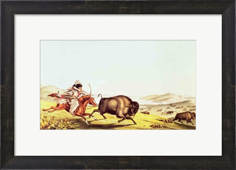 Framed Hunting the Buffalo Print