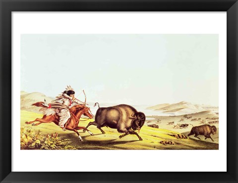 Framed Hunting the Buffalo Print