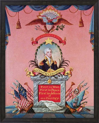 Framed In Praise of George Washington Print