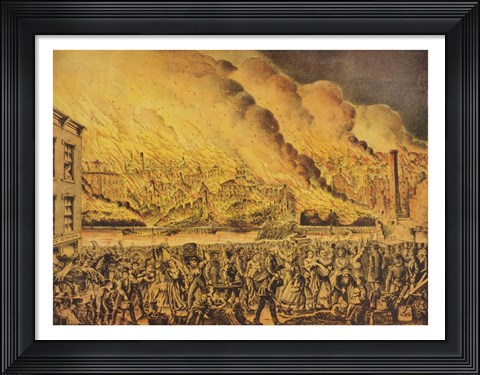 Framed View of the Great Fire of Chicago, 9th October 1871 Print