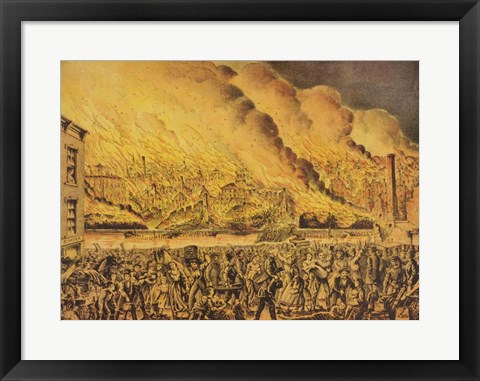 Framed View of the Great Fire of Chicago, 9th October 1871 Print