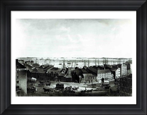 Framed Boston Harbour, 1854 Print