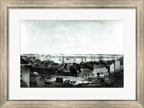 Framed Boston Harbour, 1854 Print