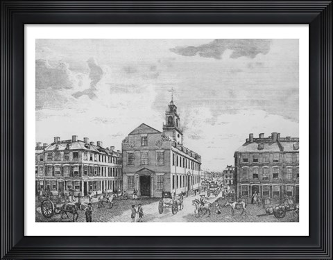 Framed South West View of The Old State House, Boston, 1881 Print