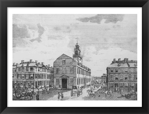Framed South West View of The Old State House, Boston, 1881 Print