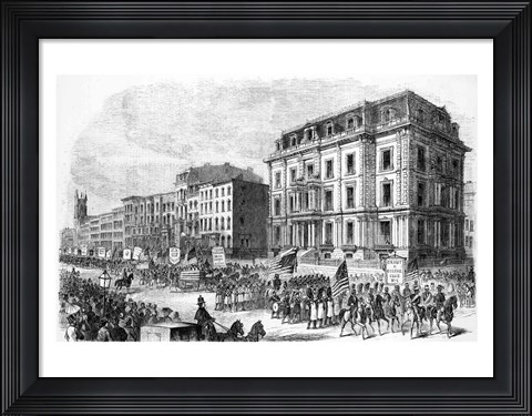 Framed New York City: Demonstration of the Colored Inhabitants of New York in Honor of the Adoption of the Fifteenth Amendment Print