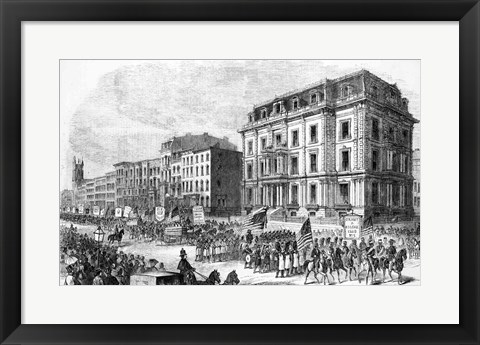 Framed New York City: Demonstration of the Colored Inhabitants of New York in Honor of the Adoption of the Fifteenth Amendment Print