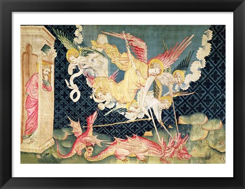 Framed St. Michael and his angels fighting the dragon Print