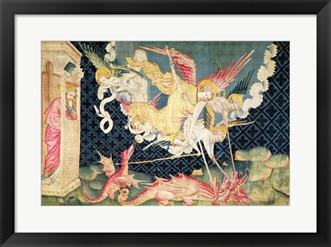 Framed St. Michael and his angels fighting the dragon Print