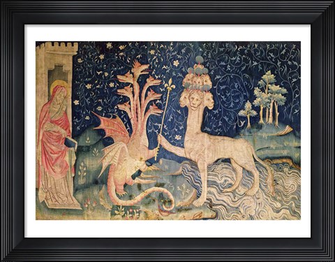 Framed Beast of the Sea with Seven Heads and Ten Crowns Print