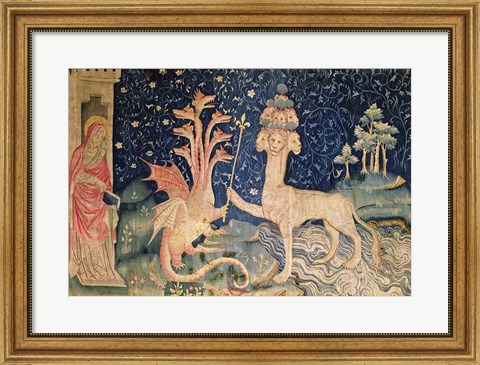 Framed Beast of the Sea with Seven Heads and Ten Crowns Print