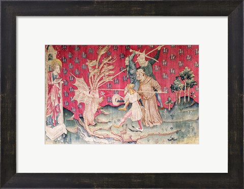 Framed Dragon Fighting with the Servants of God Print
