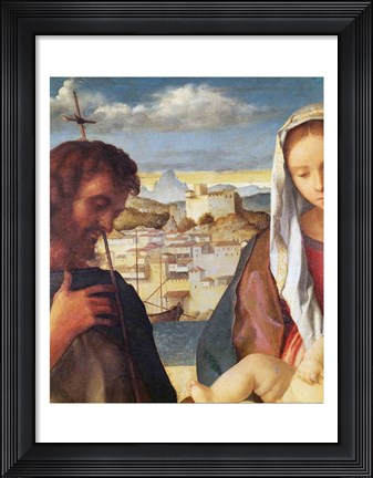 Framed Madonna and Child with St.John the Baptist and a Saint Print