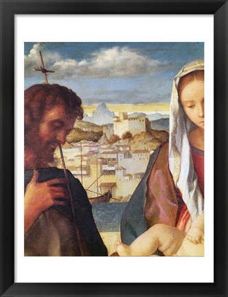 Framed Madonna and Child with St.John the Baptist and a Saint Print