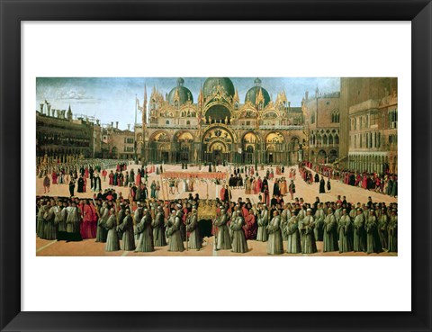 Framed Procession in St. Mark&#39;s Square, 1496 Print