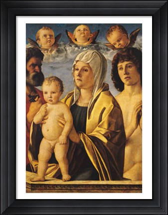 Framed Virgin and Child with St. Peter and St. Sebastian Print