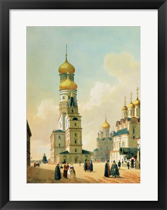 Framed Ivan the Great Bell Tower in the Moscow Kremlin Print