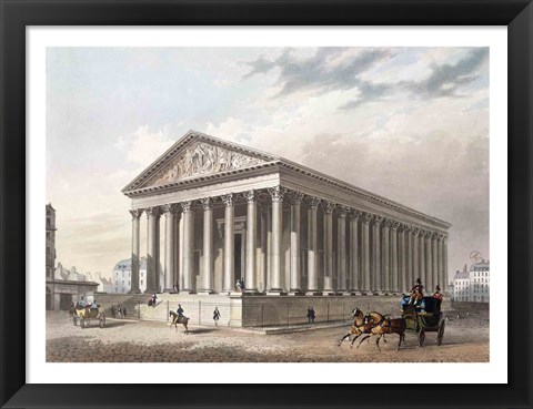 Framed Exterior view of the Madeleine, Paris Print