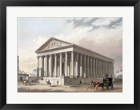 Framed Exterior view of the Madeleine, Paris Print