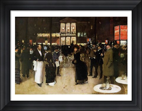 Framed Boulevard at Night Print