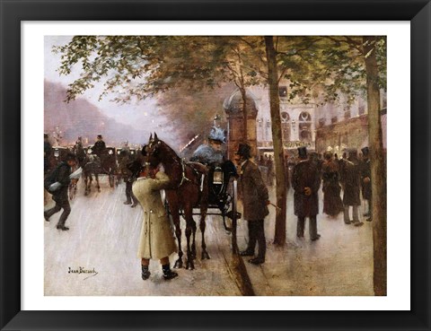 Framed Boulevards, Evening in Front of the Cafe Napolitain Print