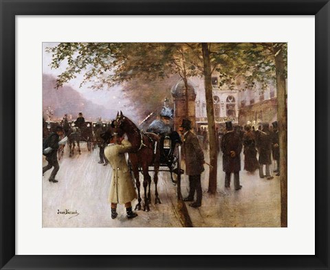 Framed Boulevards, Evening in Front of the Cafe Napolitain Print