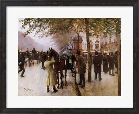 Framed Boulevards, Evening in Front of the Cafe Napolitain Print