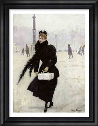 Framed Parisian woman in the Place de la Concorde Print
