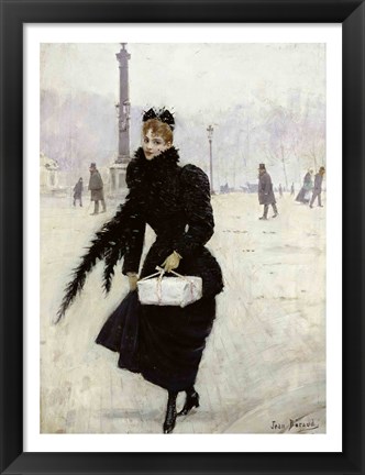 Framed Parisian woman in the Place de la Concorde Print