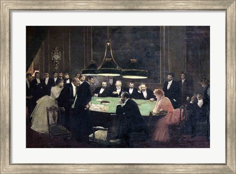Framed Gaming Room at the Casino, 1889 Print