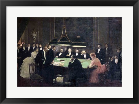 Framed Gaming Room at the Casino, 1889 Print