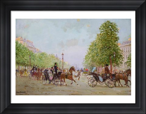 Framed Promenade on the Champs-Elysees Print