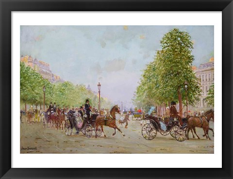 Framed Promenade on the Champs-Elysees Print