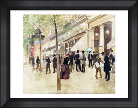 Framed Boulevard Montmartre and the Theatre des Varietes Print