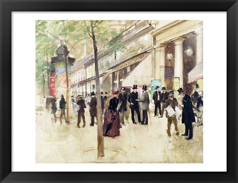 Framed Boulevard Montmartre and the Theatre des Varietes Print