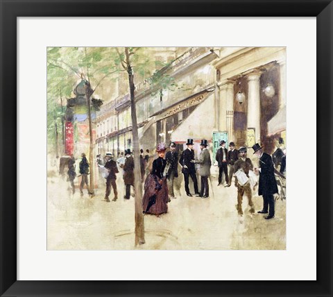 Framed Boulevard Montmartre and the Theatre des Varietes Print