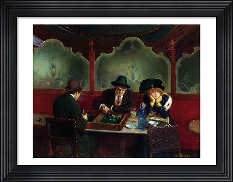 Framed Backgammon Players Print