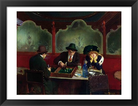 Framed Backgammon Players Print