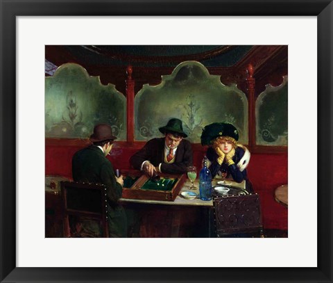 Framed Backgammon Players Print