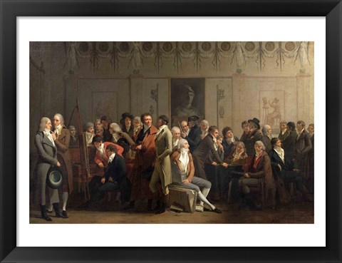 Framed Reunion of Artists in the Studio of Isabey, 1798 Print