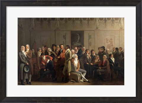 Framed Reunion of Artists in the Studio of Isabey, 1798 Print