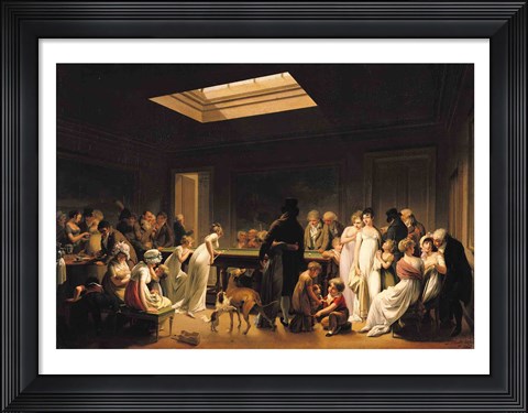 Framed Game of Billiards, 1807 Print