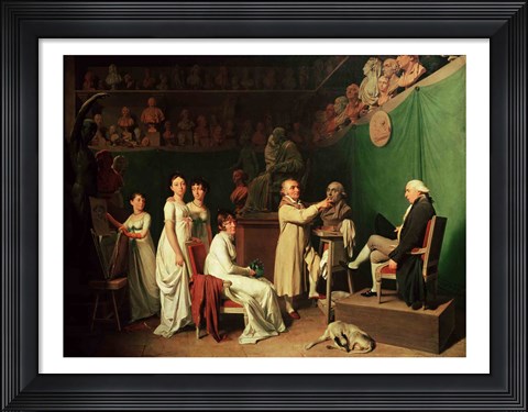 Framed Jean Antoine Houdon Sculpting the Bust of Pierre Simon Print