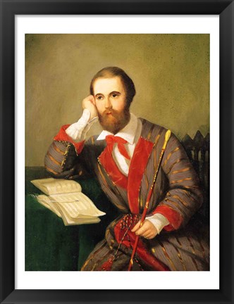 Framed Portrait of a Man, presumed to be Charles Gounod Print