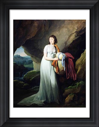 Framed Portrait of a Woman in a Cave Print
